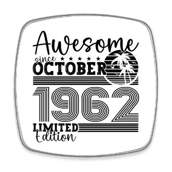 Großartig Oktober 1962 60. Geburtstag Geschenk - Viereckiger Kühlschrankmagnet - Weiß - Vorne