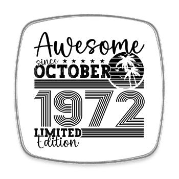 Grand cadeau d’octobre 1972 pour son 50e anniversaire - Magnet carré - blanc - Devant