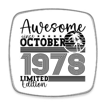 Großartig Oktober 1978 44. Geburtstag Geschenk - Viereckiger Kühlschrankmagnet - Weiß - Vorne