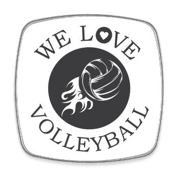 Nous aimons le volleyball Icône du volleyball de plage graphique - Magnet carré - blanc - Devant