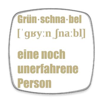 Grünschnabel - Viereckiger Kühlschrankmagnet - Weiß - Vorne