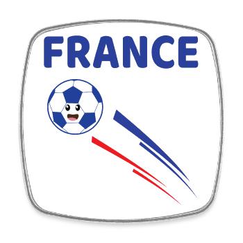 Kawaii Soccer Ball in the Colors of France - Square fridge magnet - white - Front