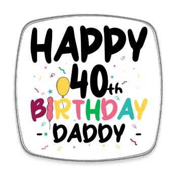 Colorful Birthday Letters - Square fridge magnet - white - Front