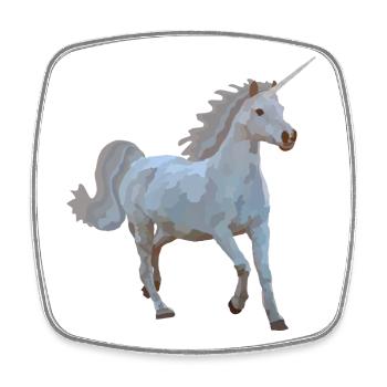 Elron, das Einhorn - Viereckiger Kühlschrankmagnet - Weiß - Vorne