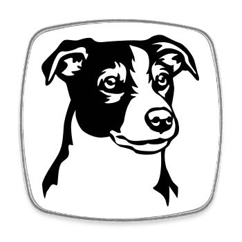 Jack Russell Terrier Head - Square fridge magnet - white - Front