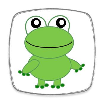 Frosch - Viereckiger Kühlschrankmagnet - Weiß - Vorne