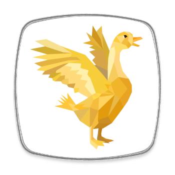 A golden goose as a rich symbol - Square fridge magnet - white - Front