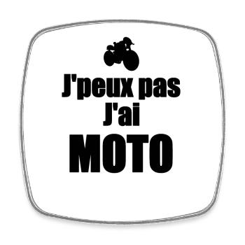 J'peux pas j'ai moto - Magnet carré - blanc - Devant