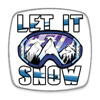 Winter sports Skiing - Square fridge magnet - white - Front