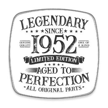 Legendary since 1952 vintage birthday gift - Square fridge magnet - white - Front