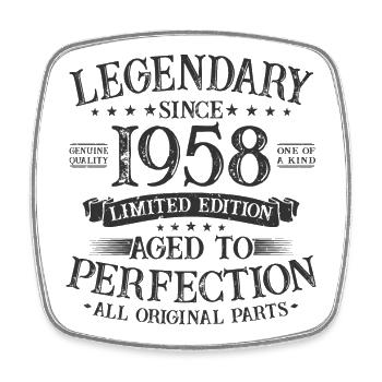 Legendary since 1958 vintage birthday gift - Square fridge magnet - white - Front