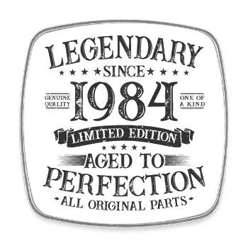 Legendary since 1984 vintage birthday gift - Square fridge magnet - white - Front
