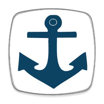Anchor Northern Germany Sailor Sailor Captain - Square fridge magnet - white - Front