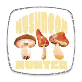 Mushroom Picker Nature Forest Mushroom Hunter - Square fridge magnet - white - Front
