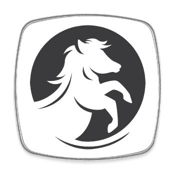 Horse Symbol Logo icon Illustration Emblem Coat of Arms - Square fridge magnet - white - Front