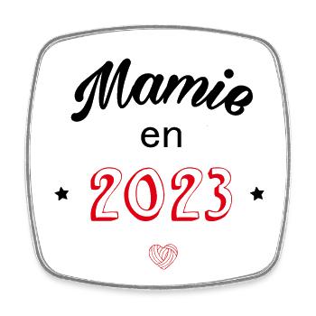Mamie en 2023 - Magnet carré - blanc - Devant
