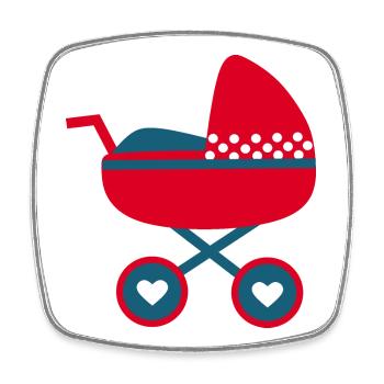 Birth Baby 2025 Gift Gift Idea - Square fridge magnet - white - Front