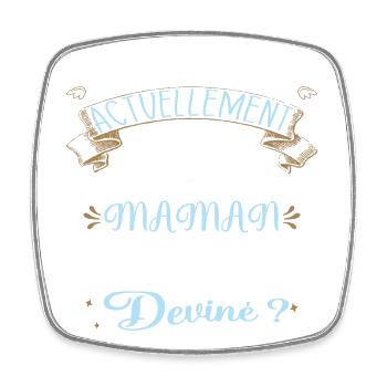 Devine quoi ! Je me cache dans le ventre de Maman - Magnet carré - blanc - Devant