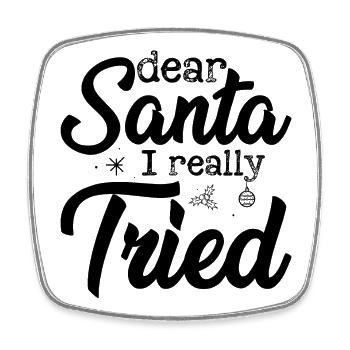 Winter Snowflake Crest - Square fridge magnet - white - Front