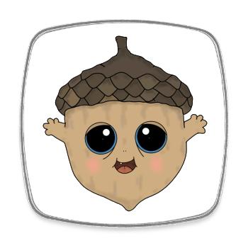 Acorn Man - Square fridge magnet - white - Front