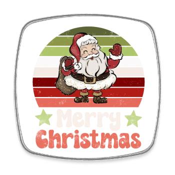 Weihnachtsmann Nikolaus Vintage Nostalgisch - Viereckiger Kühlschrankmagnet - Weiß - Vorne