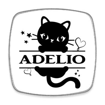t-shirt Adelio chat t-shirt cadeau idée cadeau - Magnet carré - blanc - Devant