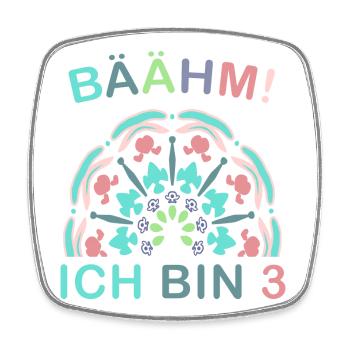 3 Jahre Geburtstagskind Regenbogen 3. Geburtstag - Viereckiger Kühlschrankmagnet - Weiß - Vorne
