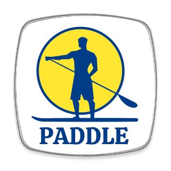 paddle, paddle fan, stand up - Square fridge magnet - white - Front