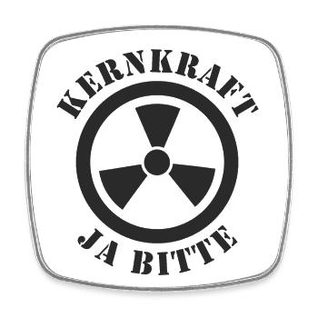 Kernkraft, Ja bitte - Viereckiger Kühlschrankmagnet - Weiß - Vorne