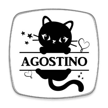 t-shirt Agostino t-shirt idée cadeau - Magnet carré - blanc - Devant
