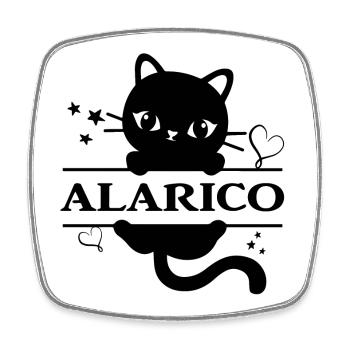 t-shirt Alarico t-shirt idée cadeau - Magnet carré - blanc - Devant