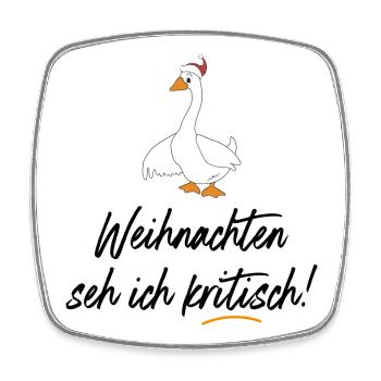 Lustige vegetarische Sprüche zu Weihnachten - Viereckiger Kühlschrankmagnet - Weiß - Vorne
