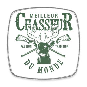 meilleur chasseur du monde cadeau papa papy chasse - Magnet carré - blanc - Devant