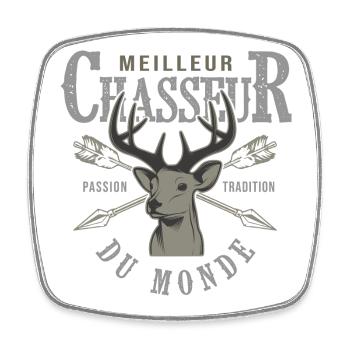 meilleur chasseur du monde cadeau papa chasse - Magnet carré - blanc - Devant