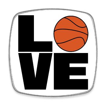 Love Basketball - Square fridge magnet - white - Front