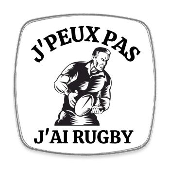 rugby, rugby sport, rugbyman - Magnet carré - blanc - Devant