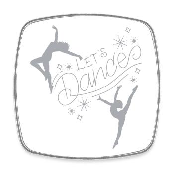 Let's Dance - Dancing T-Shirt - Viereckiger Kühlschrankmagnet - Weiß - Vorne