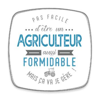 Agriculteur formidable Cadeau Humour agriculture - Magnet carré - blanc - Devant