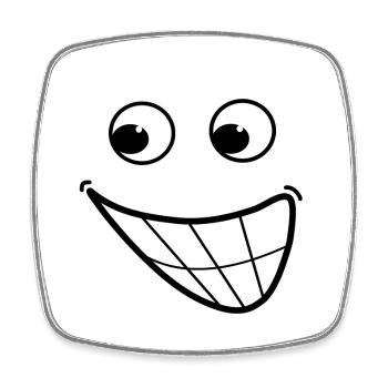 Cartoon smile - Square fridge magnet - white - Front