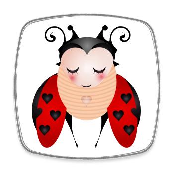 The ladybird symbol for spring & happiness - Square fridge magnet - white - Front