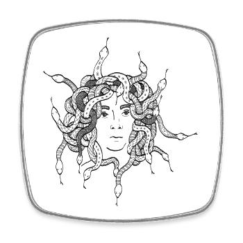 Rache der Medusa - Viereckiger Kühlschrankmagnet - Weiß - Vorne