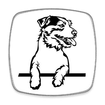 Jack Russell Terrier - Viereckiger Kühlschrankmagnet - Weiß - Vorne