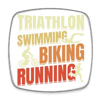Répéter le triathlon - Magnet carré - blanc - Devant