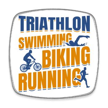 Triathlon Schwimmen Radfahren Laufen - Viereckiger Kühlschrankmagnet - Weiß - Vorne