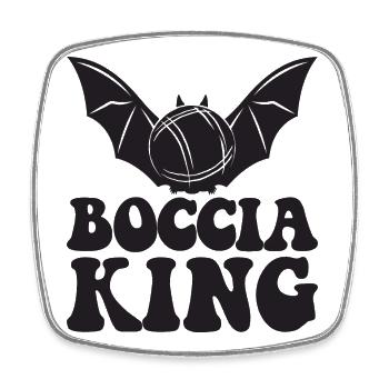 Boccia King Boules Bal Halloween Costume Boule - Magnet carré - blanc - Devant