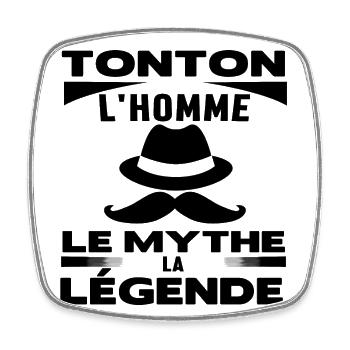 Tonton l' homme le mythe la légende cadeau oncle - Magnet carré - blanc - Devant