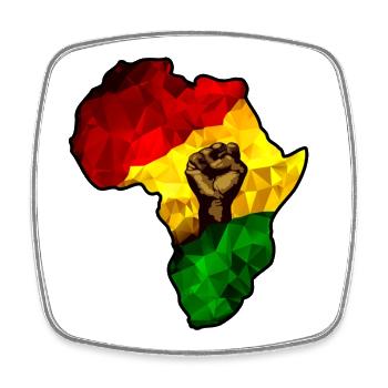 Geometric Africa Fist Flag - Square fridge magnet - white - Front