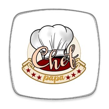Chef Dad - Square fridge magnet - white - Front