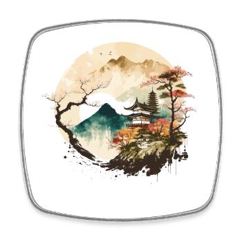 Anime Landscape - Square fridge magnet - white - Front