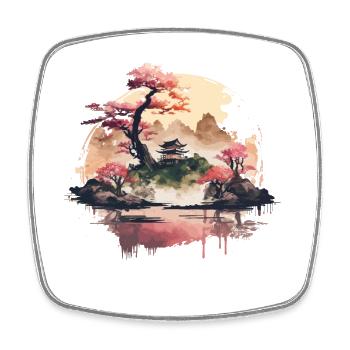 Japanese Landscape - Square fridge magnet - white - Front